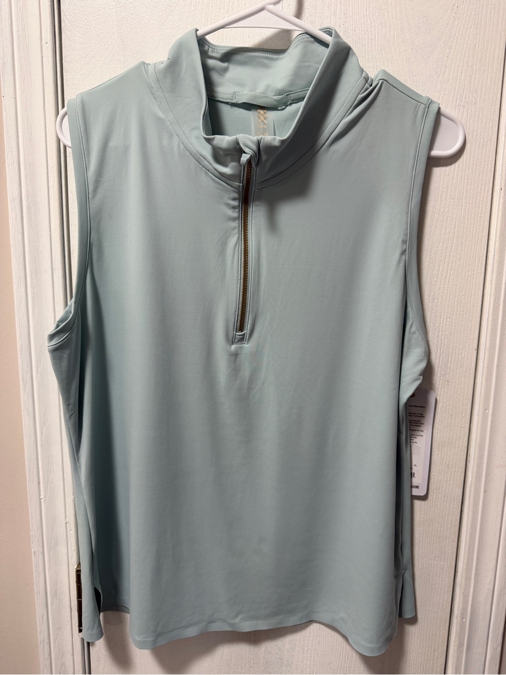 RHONE Mint Green Sleeveless Quarter-Zip Tank